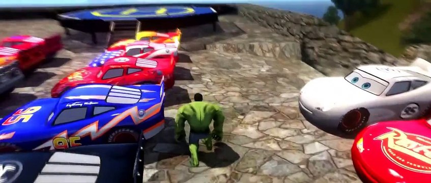 NEW 20 MCQUEEN CARS COLORS!!! (Green, Red, Yellow) Disney Pixar DINOCO smashed by HULK!!!!