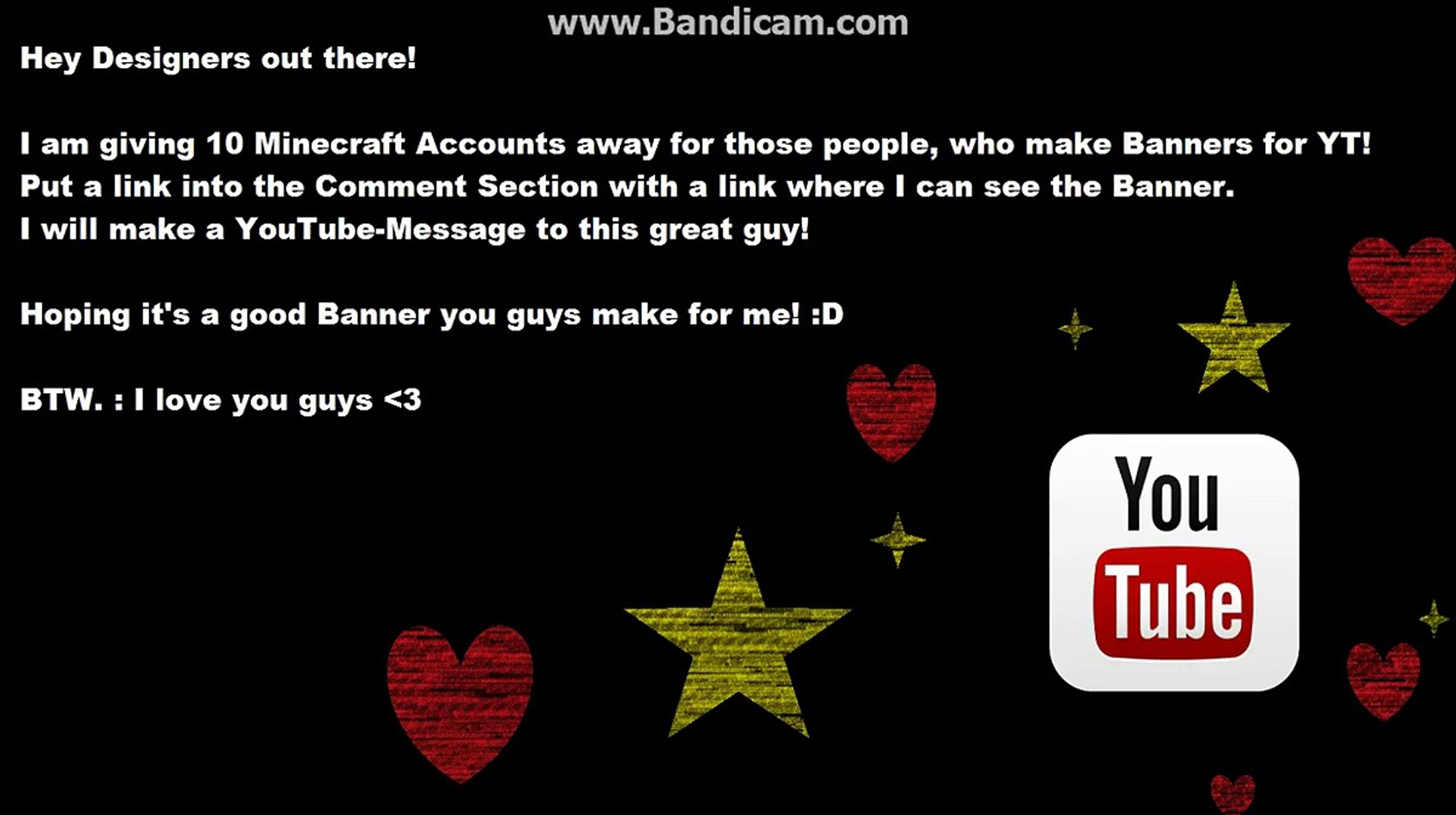 Banner Needed 10 Minecraft Accounts To Winner Video Dailymotion