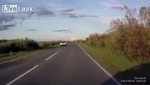 Powered paragliding over road