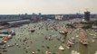 Amazing Drone Timelapse of Vessels Celebration in Port of Amsterdam