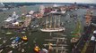 Timelapse magique de célébrations dans le port d'Amsterdam - Vues aériennes filmées au Drone