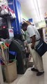 Fat man flips out  when the ATM machine he's using in a Bronx corner store won't give him his money