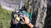 Crazy Guy Climbing Rocks