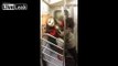 Bystander uses an original argument to try to convince two females to stop fighting on the NY subway