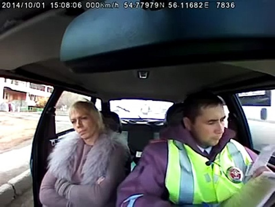 Traffic stop of a transvestite in Russia.