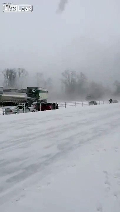 150 Car pile up caught on camera...Scary