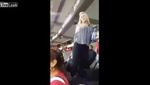 Drunk Blonde Fan Shakes Butt, Explains the Difference Between Panthers and Falcons to Opposing Fan