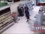 Man Tries to Exit from Entry Doors at Store