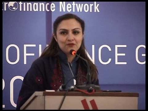 Minister of State and Chairperson BISP, MNA Marvi Memon speaking at Microfinance Network Seminar - Sep 4, 2015