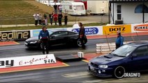 Subaru Impreza WRX STI Vs Audi R8, BMW M3 E46 Drag Race