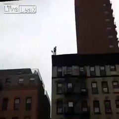 Guy jumps off NYC building
