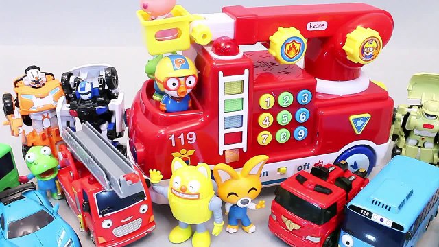 또봇 뽀로로 멜로디 소방차 자동차 타요 또봇 장난감 차 Pororo Fire engine Toys Tobot Tayo мультфильмы про машинки Игрушки
