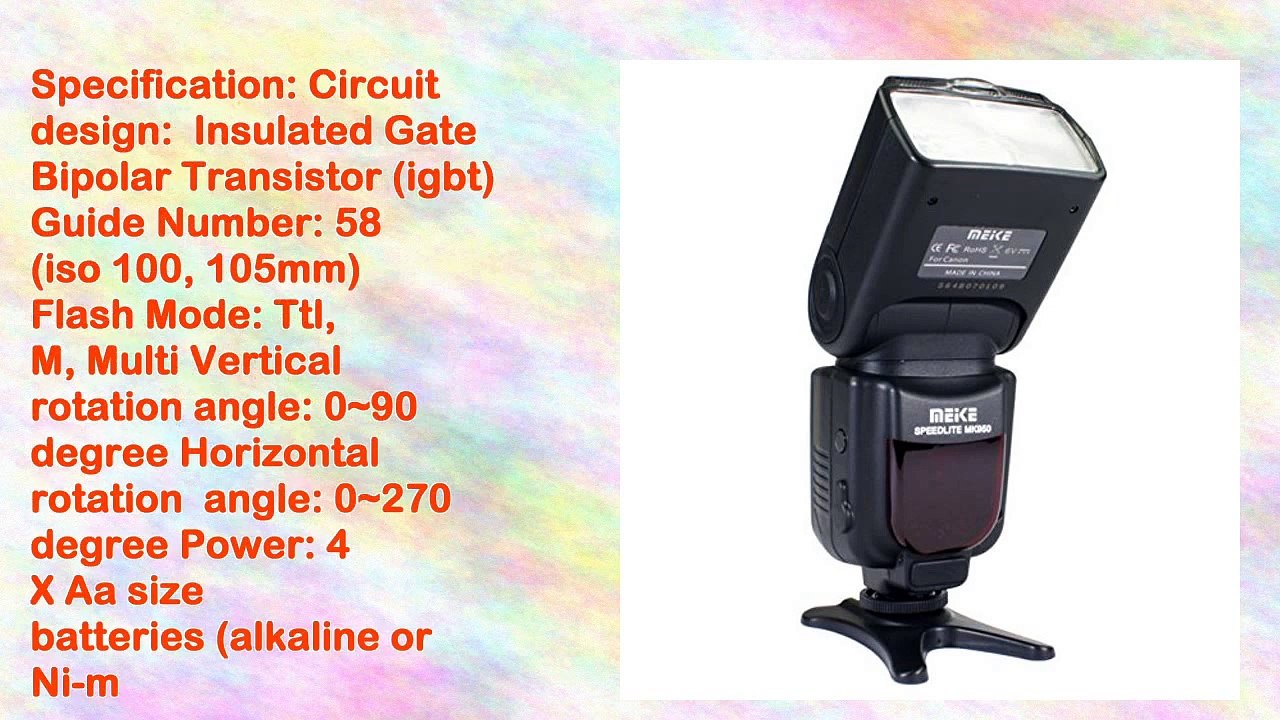 Meike Mk950ii Mk950ii Ttl Flash Speedlite For Canon Eos 550d