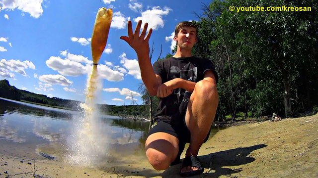 Butane lighter fluid + Coca-Cola = Mega Rocket!!