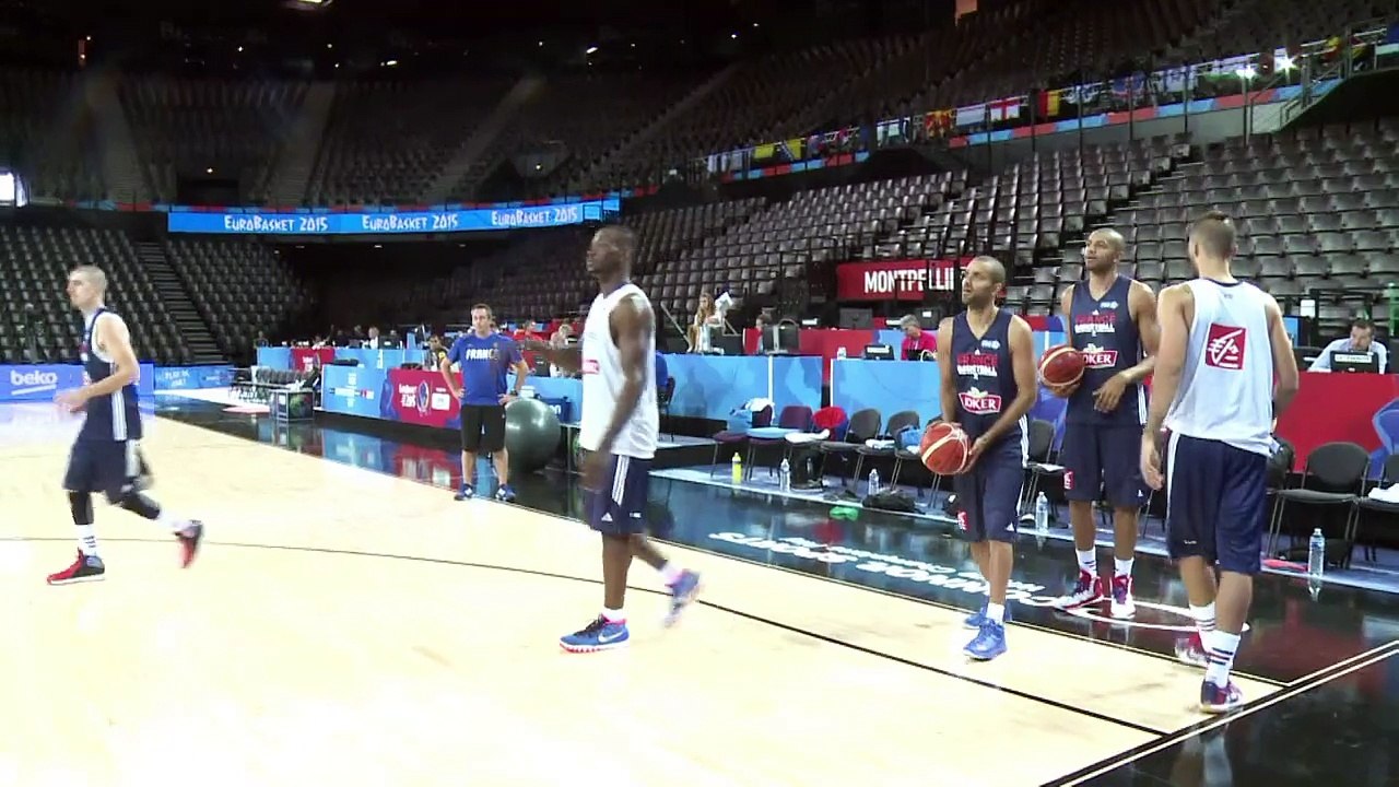 Eurobasket: entraînement des Bleus à la veille du 1er match
