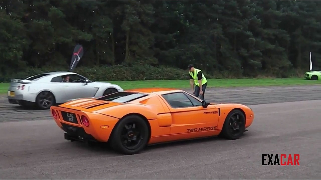 Nissan GTR R35 Vs Ford GT 720 Mirage, Toyota Supra MK4 Drag Racing