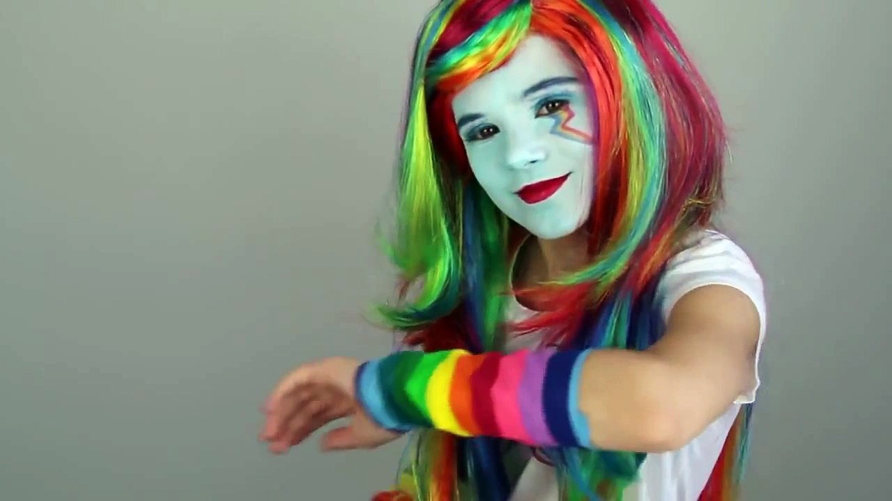 My Little Pony Rainbow Dash Makeup Tutorial! Equestria Girl Doll Cosplay | Kittiesmama