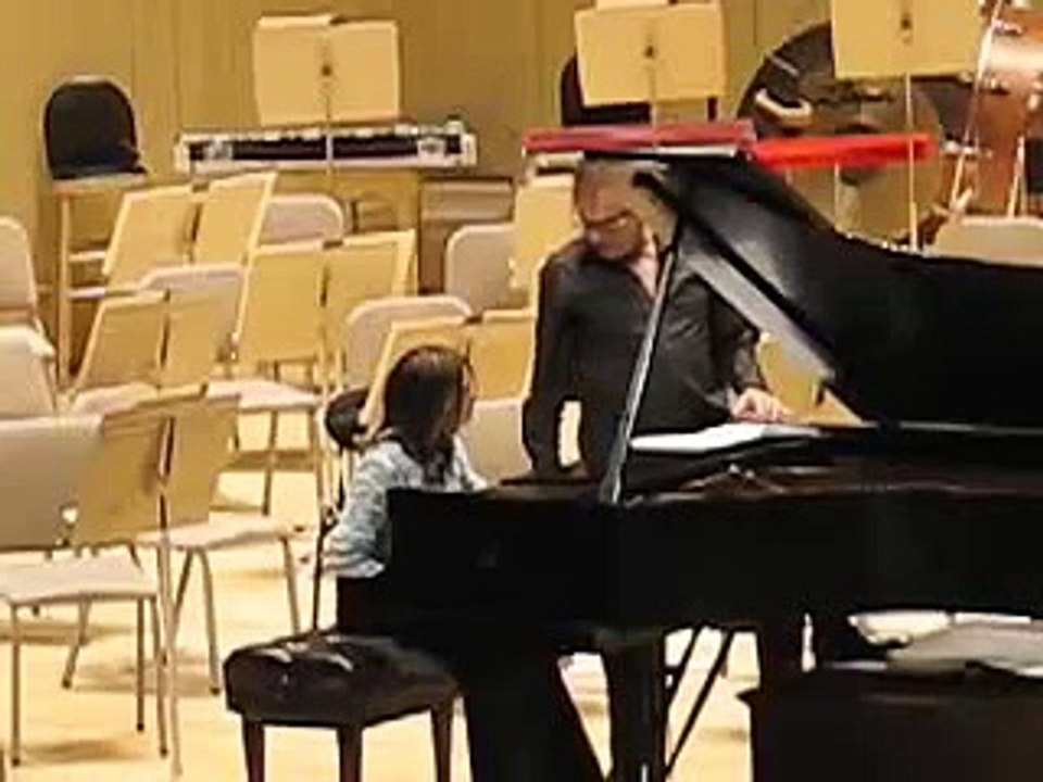 Yuja Wang rehearsing at Boston Symphony Hall
