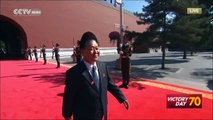 Chinese President Xi Jinping greets Choe Ryong Hae, representative from DPRK