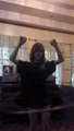 cute hula hoop girl sings