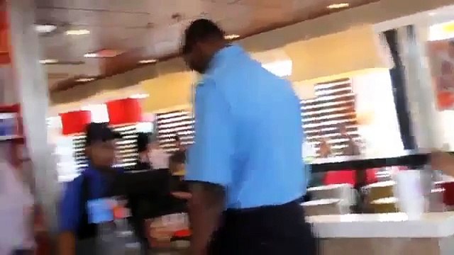 Homeless man sings for a Big Mac inside McDonalds