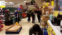 Shoppers fighting over cheap tv's in Tesco, Bristol