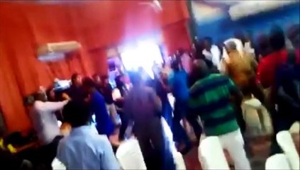 Nigerians throw chairs at police during drug raid