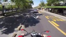 Vehicle Hit & Run Against Motorcycle Caught On Camera