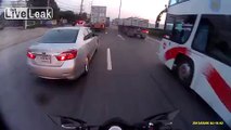 Unbelievably lucky scooter rider