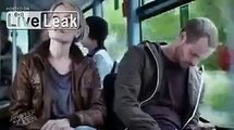 just a guy sleeping on bus