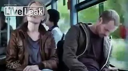 just a guy sleeping on bus