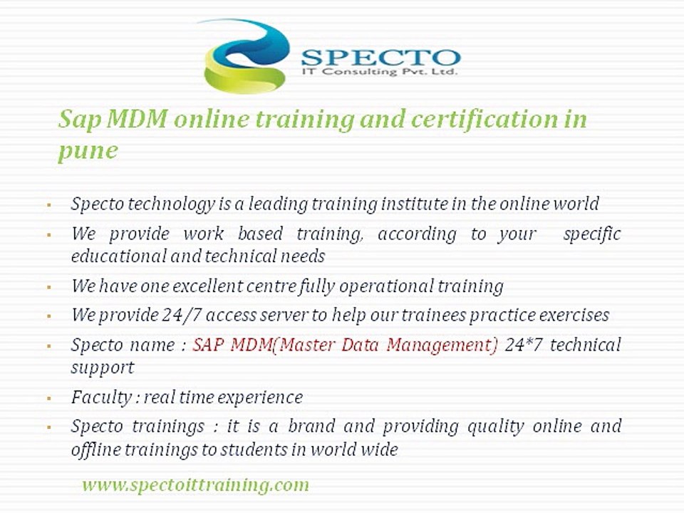 sap mdm online training live classes by real time experts