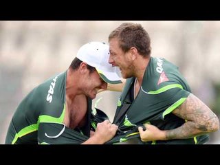 "You little ripper," says one Aussie pacer to another, to the Furred Umpire's great surprise