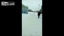 Russian Lady visits Church with her Baby.