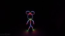Dad makes his daughter an LED Minnie Mouse costume for Halloween