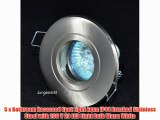 5 x Bathroom Recessed Spot Light Aqua IP44 Brushed Stainless Steel with 230 V 20 LED Light