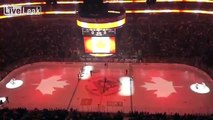 The Philadelphia Flyers and Pittsburgh Penguins Hockey Fans Sing O Canada.