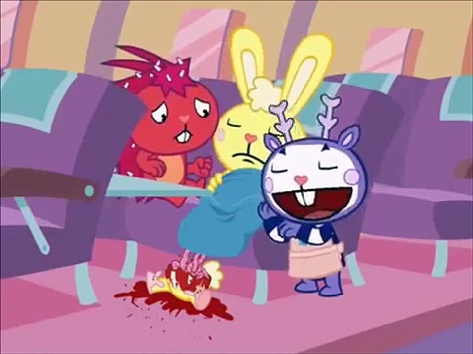 Happy tree friends Mime is sleeping with cuddles