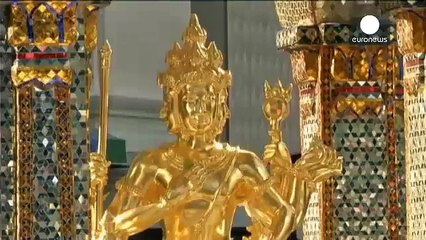 Bangkok’s Erawan Shine restored to public view after bomb blast