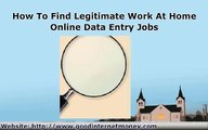 How To Find Legitimate Work At Home Online Data Entry Jobs