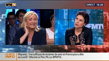BFM POLITIQUE MARINE LE PEN  PARTIE 1 14/06/2015