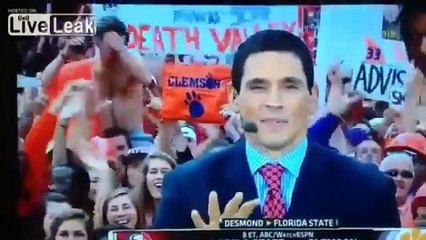 RAW Drunk Clemson fan behind the espn college game day crew