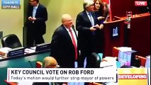 Toronto's crack smoking mayor knock over an older woman at a city council meeting
