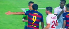 Funny football Insane Leo Messi headbutted Mapou Yanga Mbiwa during Barcelona v Roma