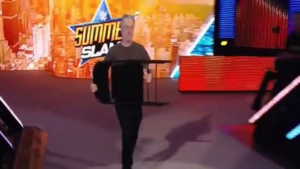 Jon Stewart Hits John Cena with Chair and Makes Seth Rolling Wins - WWE Summerslam 2015