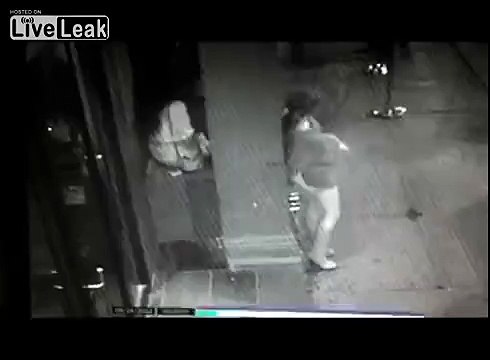 Candian woman shits in her hand, then throws it down the street...