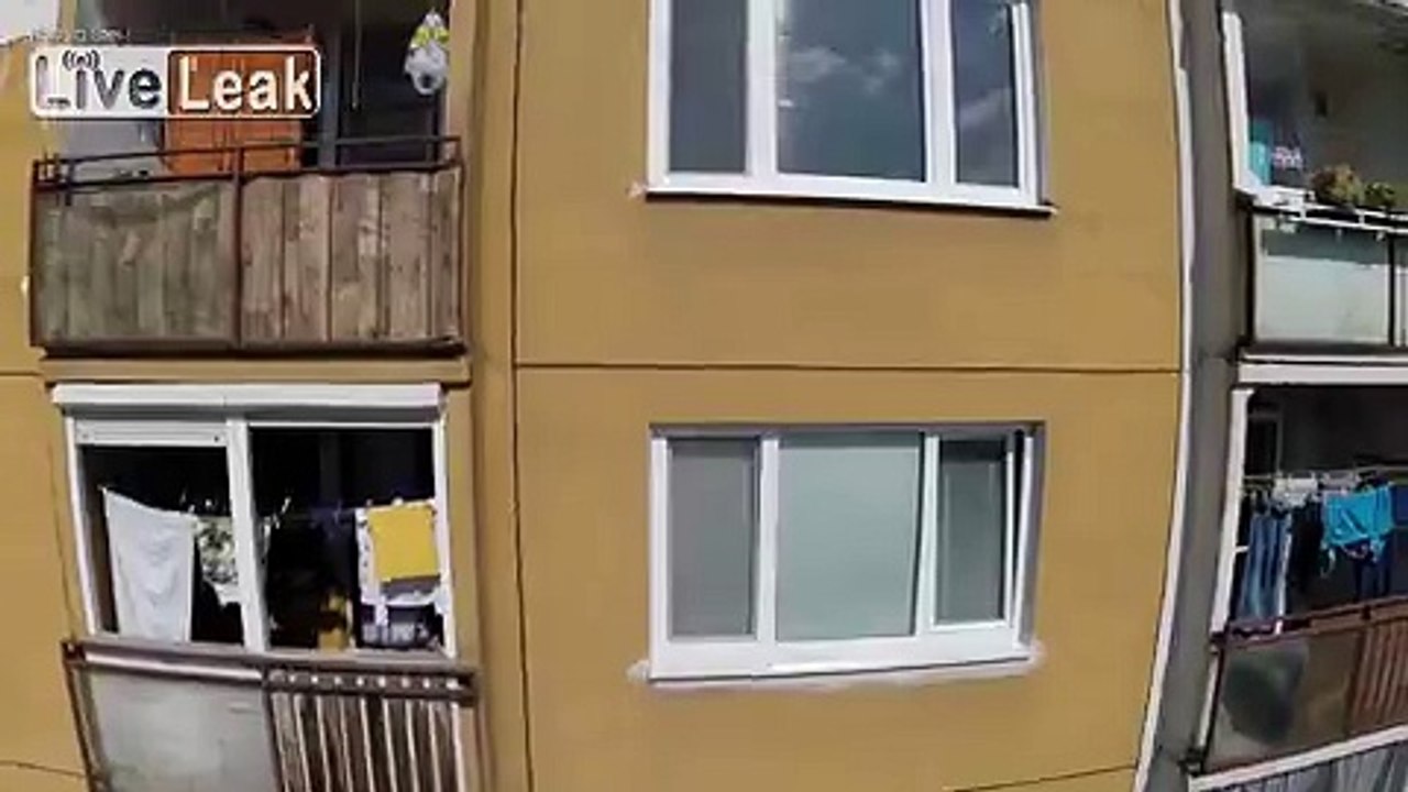 Drone trolls a topless sunbather