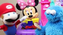 Minnie Mouse Kitchen with Super Mario and Cookie Monster Play Doh Food ToysReviewToys