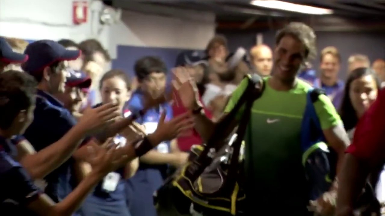 Rafael Nadal cheered by ball girls  boys after US Open 2015 R2 victory vs Diego Schwartzman