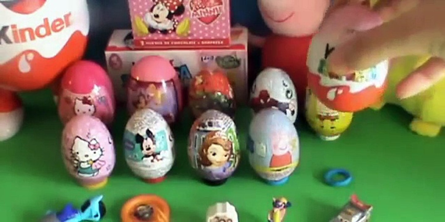 20 HUEVOS SORPRESAS: PEPA LA CERDITA, HUEVOS KINDER SORPRESA, PRINCESAS DISNEY, HOMBRE ARAÑA Y MÁS
